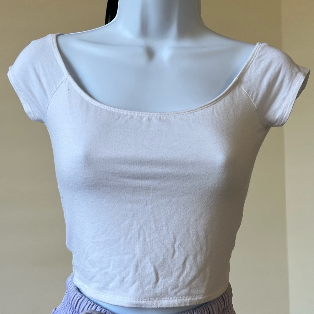 Garage White Crop Top
